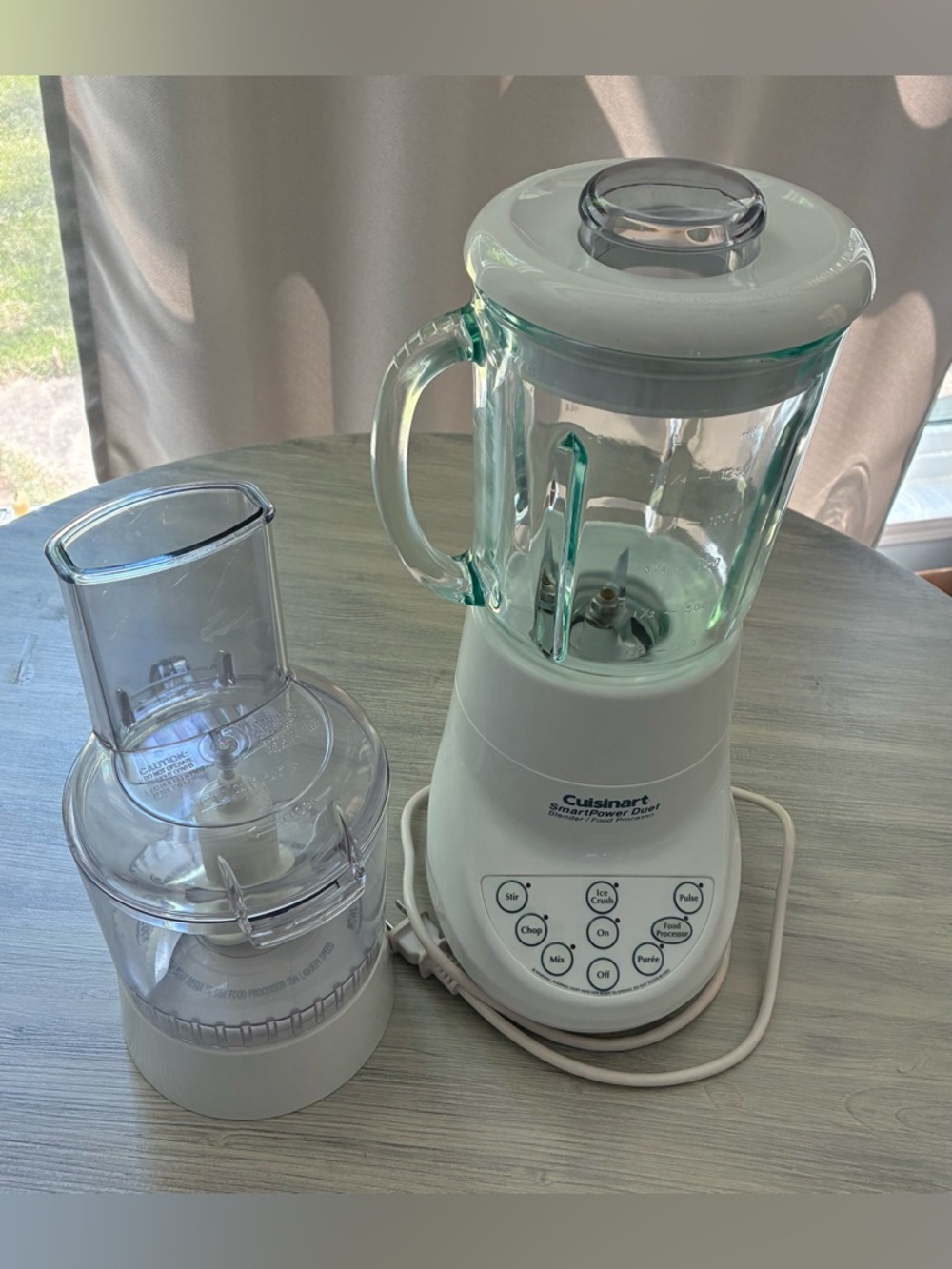 Cuisinart SmartPower Duet Blender Food Processor 5-Cup Glass Jar White PB-7